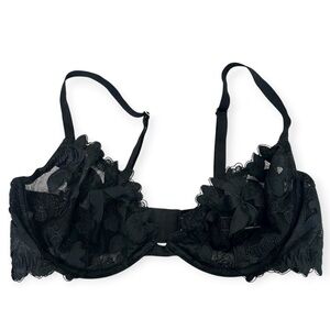 Victoria's Secret Very Sexy Low Cut Demi Black Lace Floral Detail Bra